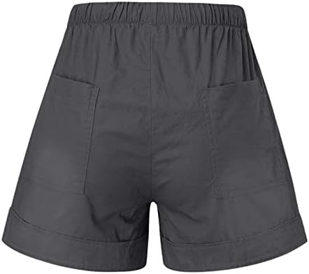 Ženske lagane kratke hlače elastični struk Udobne kratke hlače povremene ljetne lanene trenerke vrećaste trendovske kratke hlače