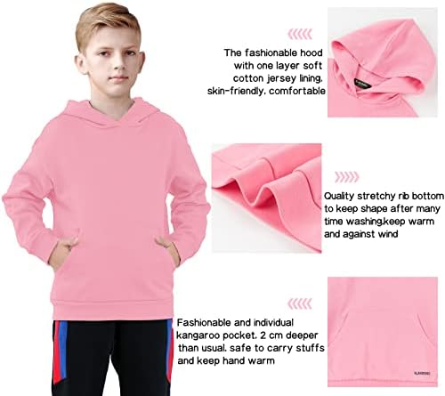 Alaviking Kids mekani četka s runom s kapuljačom s kapuljačom Aktivni pulover kapuljača za dječake i djevojčice 3-12 godina