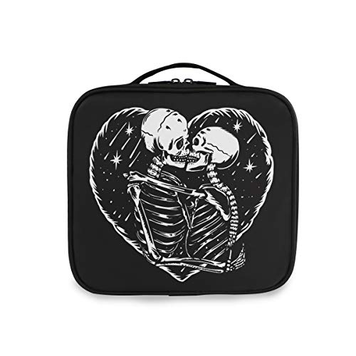 Alaza šminka kućišta lubanje kostur ljubav srce crna kozmetička torba organizator putovanja prijenosna toaletna toaletna torba šminke
