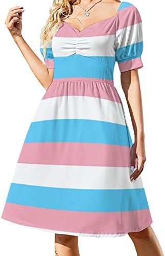 Transrodna zastava ponos Ženska ljetna haljina kratka suknja haljina casual print ljuljačke haljine