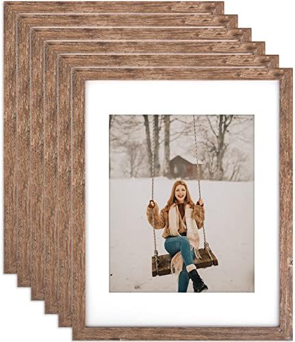 Toforevo 11x14 okviri za slike Set od 6 rustikalnog okvira za fotografiju rustikalnog drveta za galeriju zid ili zaslon na stolu