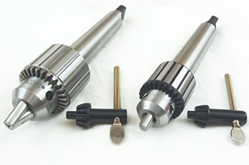 Set od dvije stezne glave za bušenje 93 Morseovog konusa s 3 trna i ključem 0-3/8 i 5/64 - 1/2 za bušilicu sa stražnjim dijelom tokarilice