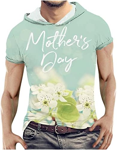 Muške plaže s kapuljačom majice majice Majčin dan tiskana majica s kapuljačom s kratkim rukavima majice majice majice majice