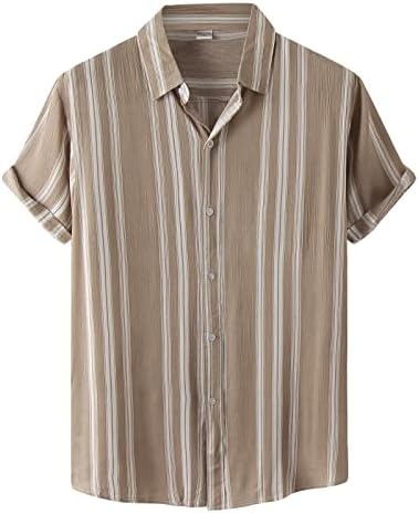 Havajska košulja muška prugasta ljetna košulja ležerna gumb dolje kratki rukavi plaže košulje vrhove bluze majice