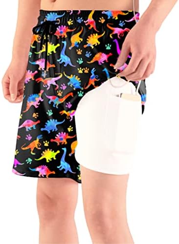 Rashmika Mens 2 u 1 trčanju kratkih kratkih hlača Quick Dry Gym Atletic Shorts s džepovima plivači s kompresijskim oblogama