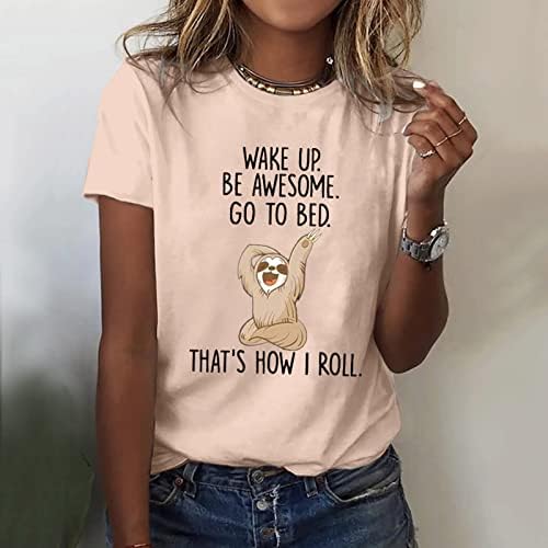 Velika košulja za žene bluza za žene ležerne košulje za tiskanje okrugli vrat kratki rukavi tinejske vrhove casual vrhove žene