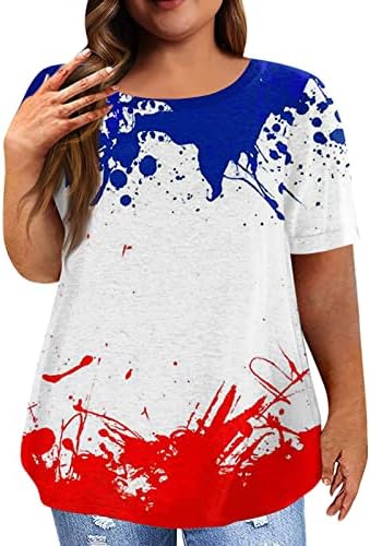 Patriotske košulje za žene američke majice za zastavu casual ljetni vrhovi majice kratkih rukava domoljubne udobne labave košulje vrh