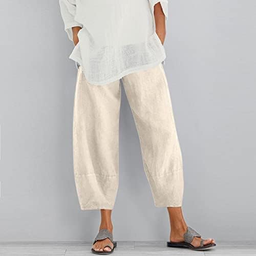 Aayomet ljetne hlače za žene, ženske hlače plus elastični struk, hlače za znojne hlače žene ležerne s džepovima
