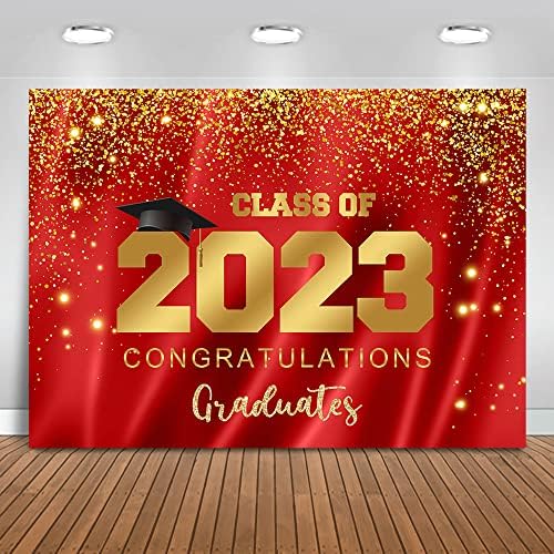 Mocsicka 2023 Backdrop Stranika Klasa 2023. godine Blue Gold Slitter Pozadina čestitke diplomiranih zabava za ukrašavanje natpisnice