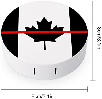 Vatrogasci Crvena linija Kanada okrugla kućišta za komplet za kontaktne leće s ogledalom ispisanim