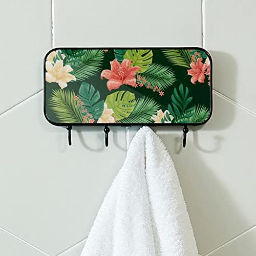 Tropical Pattern za ispis stalak za zid, ulazni kaput s 4 kuka za kaputa za kaputa ručnika ručnika haljine u kupaonici ulaz u dnevni