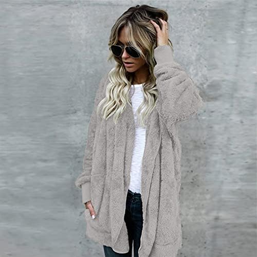 Preveliki ženski kaput od runa zimske jakne plišani topli kardigan trendi džemper uredski kaput casual vanjski premaz