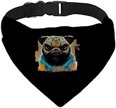 Pug Dog Face Pet Bandana Collar - Grafiti za ispis šal šarf - pse Art Dog Bandana - S