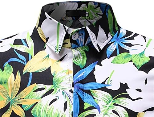 UBST muške havajske košulje Ljetna gumb kratkih rukava Down Shoot Tropska cvjetni print Slim Fit Vintage Beach Aloha vrhovi