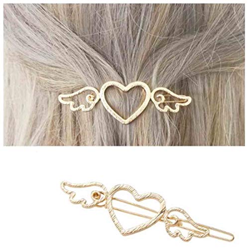 Olbye Heart Cosa Clip Gold Angel Wing Barrette Snap pribor za kosu za kosu za žene i djevojke
