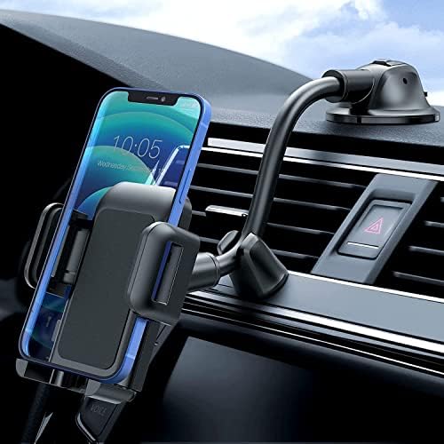 EMPTON TELEFON FOUN za automobil, 2 u 1 držač za telefonske stakla na nadzornoj ploči sa stabilizatorom, snažni ljepljivi gel usisavanje