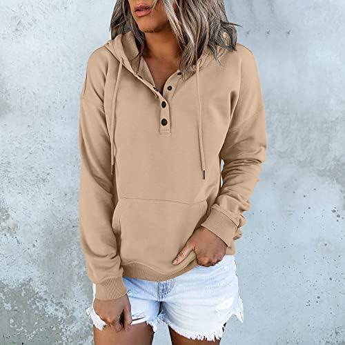 Twishojeve za ženske labave fit s-3xl hoodie s džepovima casual pullover vrhovi crtanje dugih rukava 2022 jesenske bluze