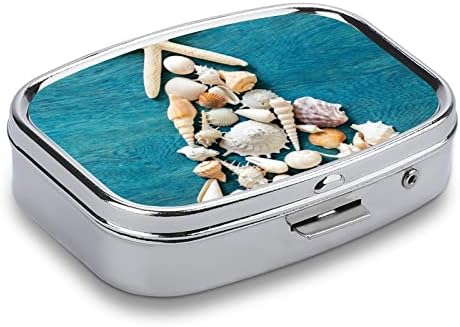 Kutija za tablete Ocean Style Shells Square Medicine Tablet tablet prijenosna tableta za tablete za tablete s tabletama s vitaminom