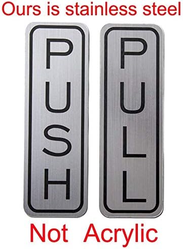 Budite najbolji četkani 304 razred nehrđajućeg čelika Premium Push/Pull Set vrata Vertikalni znak 5 x 1,5 inča stilski stilski