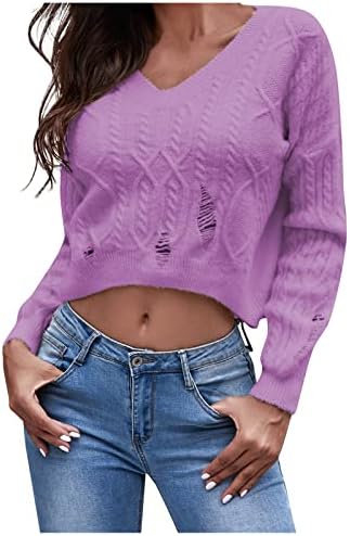 Dugački crni džemper za žene, džemperi žene preveliki džemper rukavi za ženski zimski šupljina prednja strana kratka leđa pletena dugih