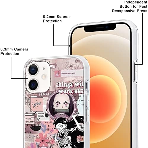 [2 pakiranje] Japanski anime slučaj za Apple iPhone 11 Clear Case 6.1 , Cool manga simpatični dizajn uzoraka, zabavni slučajevi crtanih