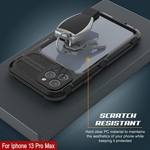 PunkCase za iPhone 13 Pro Max vodootporna aluminijska futrola [Metal Extreme 2.0 serija] IP68 Robusni poklopac odbojnika w/buillt u