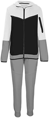 Muškarci casual tracksuits setovi, muški kapuljača puna jakna s patentnim zatvaračem nadmašuje elastični struk za crtanje struka jogging