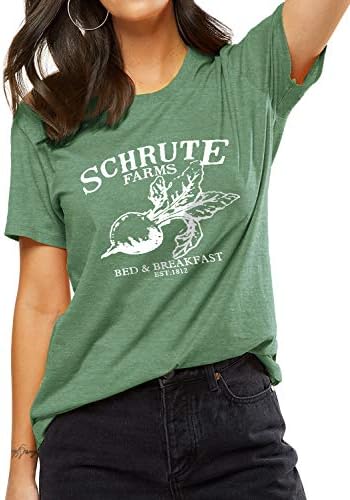 Femle Schrute Farms Shirt Womens Uredska dukserica s džepom smiješnom grafičkom majicom