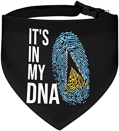 To je u mojoj DNK saint lucia zastavici psa bandana podesivi marami za kućne ogrlice sladak trokut kerchief za pse mačke