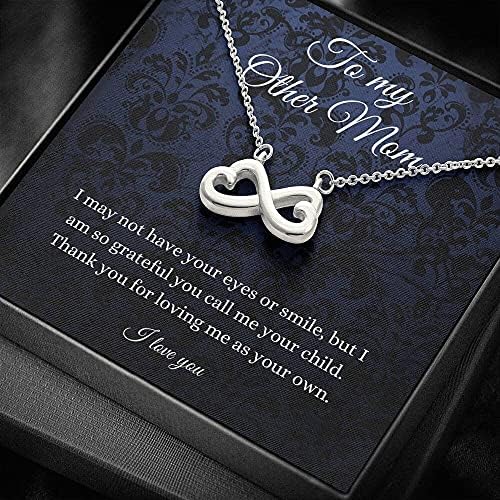 Kartica s porukama, ručno izrađena ogrlica- Ogrlica za personaliziranu poklon Infinity Hearts, mojoj drugoj mami, poklon Dan majki,