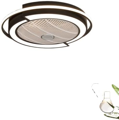 Chezmax okrugla stropna svjetlost s ventilatorom i udaljenim Slient modernim LED crnim zamračivim stropnim svjetiljkama za spavaću