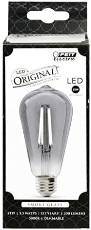 Vintage LED dioda s otvorenim dimljenim staklom od dimljenog stakla 919 sa srednjom podrumskom žaruljom 926-ekvivalent 25 vata-životni
