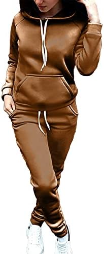 Ženska odijela za hlače za žene Ženska jednobojna majica s kapuljačom i hlače Trenirka Trenirka ženske poslovne hlače