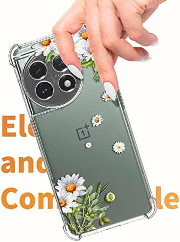 DCWUNK CASE Kompatibilno s OnePlus 11 futrolom 6,7 inča, Objektiv za zaštitu od cvijeta, Cvjetni cvjetni dizajn zaštitni poklopac telefona