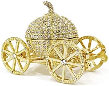 Vi n vi zlatna princeza pepeljuga srebrna rhinestone kristalna kolica bundeve kočija kutija za nakit | Ručno oslikana kolekcionarska