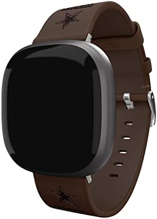 Vrijeme igre Dallas Cowboys Premium Leather Watch Band kompatibilan s Fitbit Versa 3 i Sense