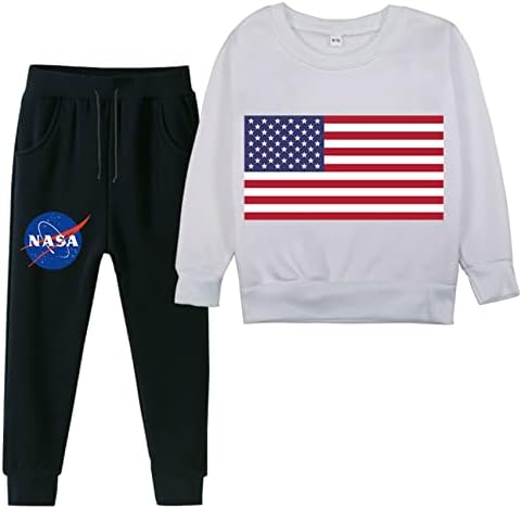 Umocan 2 komad NASA grafičke odjeće staze postavljeno za dijete s puloverom od pulovera za vrat.