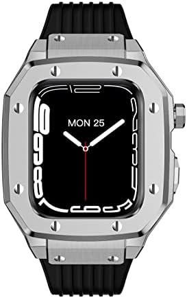 Ekins Alloy Watch remen za Apple Watch Series 7 6 5 4 SE 45 mm 44 mm 42 mm luksuzni metal gume od nehrđajućeg čelika modifikacija mod