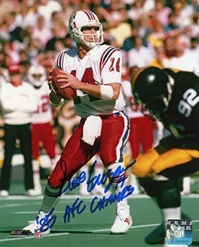 Steve Grogan New England Patriots potpisao 8x10 Photo 85 AFC Champs Pat Alumni CoA - Autografirane NFL fotografije