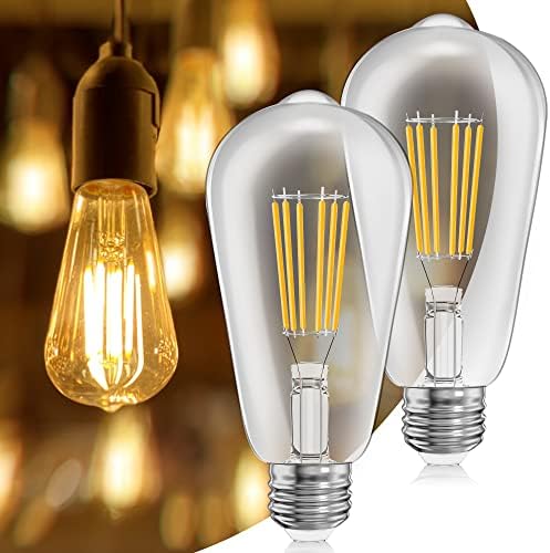 60-vatna ekvivalentna LED žarulja, 6-vatna Edison žarulja, Topla bijela 2700k, 600lm, Edison žarulja, prigušiva 964.26, Vintage LED