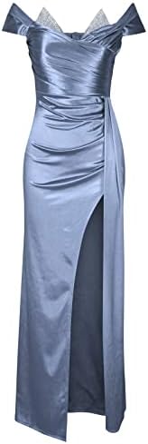 Maturalne haljine sirene s ramena za žene satenska balska haljina duga večernja haljina s izrezom u obliku slova A i volanima večernje