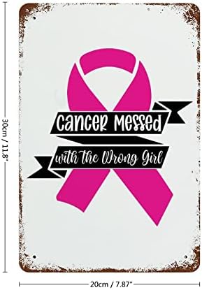 Wodevor Rak karcinoma dojke zabrljao je s pogrešnom djevojkom metalni limen limenka svijest o raku dojke preživjeli vintage metalni