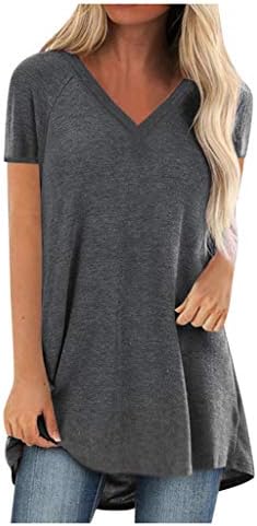 Plus size ljetna majica za žene s izrezom u obliku slova A i raglan rukavima majice jednobojne tunike labavog kroja vrhovi tajica