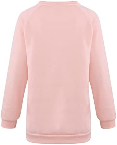 Ženske majice s dugim rukavima Za Valentinovo _ grafički preveliki džemper Slatki pulover s okruglim vratom ležerni vrhovi