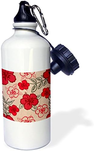 3Drose Crveni havajski hibiskus uzorak Sportska boca vode, 21 oz, raznobojni