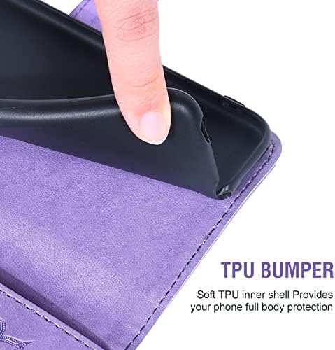 Torbica za telefon Asuwish za TCL 20 XE / 5087Z, sjedalo-novčanici sa zaštitnim staklom za ekran i fino gornjim poklopcem od kože suncokreta,