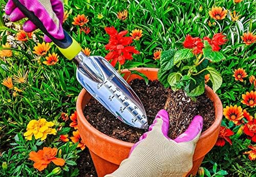 Set vrtnih ručnih alata od 3 komada-teška Vrtna lopatica, uređaj za presađivanje biljaka, ručne grablje-ergonomska ručka-dizajn otporan