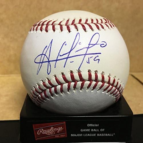 Ariel Prieto A's/Rays M.L. Potpisani bejzbol w/coA - autogramirani bejzbols