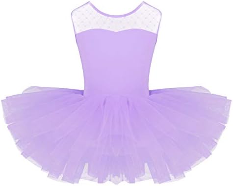 Top balerina za djevojke iz Bucket-a, šljokičasta lirska plesna haljina, asimetrična suknja, plesna odjeća
