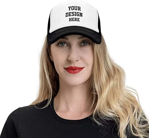 Prilagođeni šešir vaš dizajn ovdje, prilagođeni šešir Izradite vlastiti klasični muški ženski kamiondžija šešir u crnoj boji